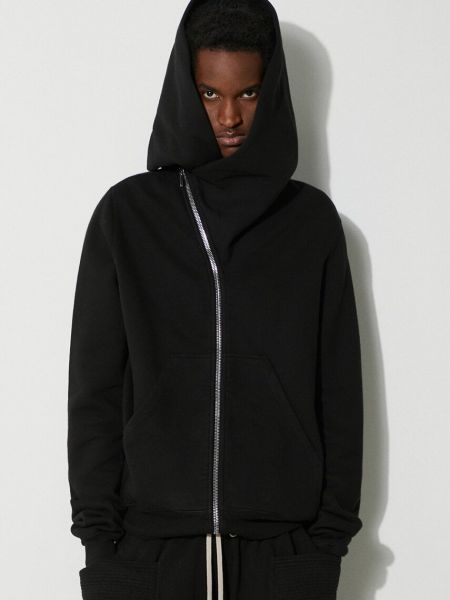 Pamučna hoodie s kapuljačom Rick Owens crna
