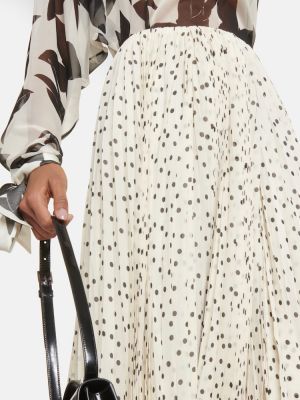 Puntíkaté hedvábné midi sukně Saint Laurent