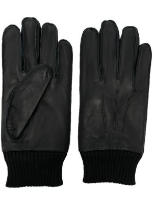 Rękawiczki skórzane Samsoe Samsoe czarne