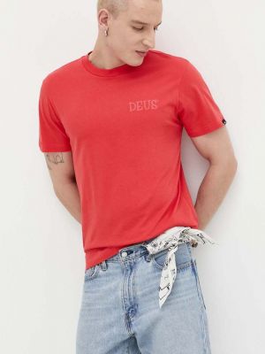 Тениска с дълъг ръкав с принт Deus Ex Machina червено
