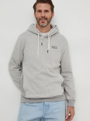 Pamučna hoodie s kapuljačom s melange uzorkom Pepe Jeans siva