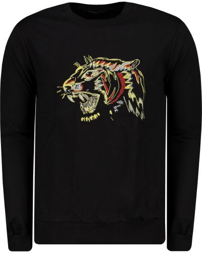 Pulover s tigrastim vzorcem Trendyol črna