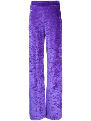 Žametne hlače iz rebrastega žameta Amen vijolična