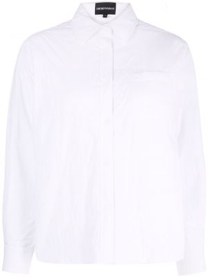 Bavlnená košeľa Emporio Armani biela