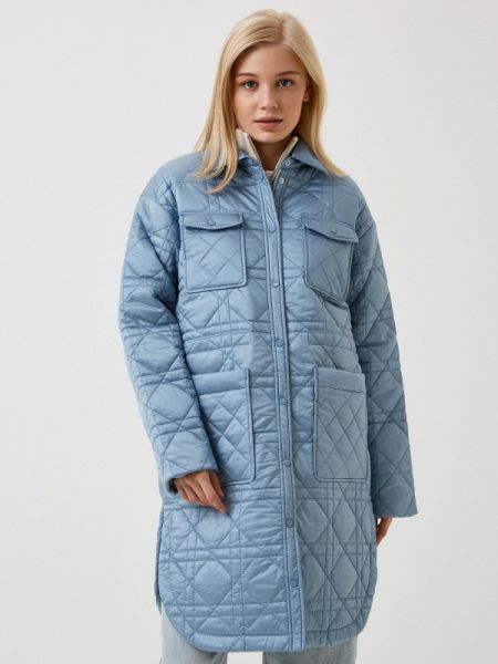 Утепленная демисезонная куртка снежная королева голубая