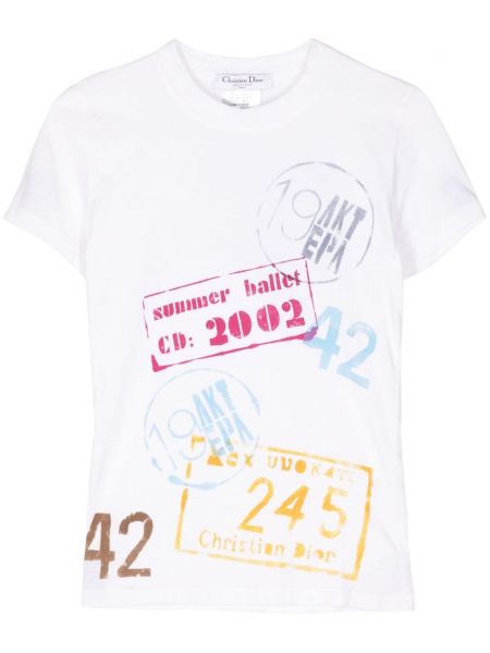 Koszulka bawełniana Christian Dior Pre-owned biała