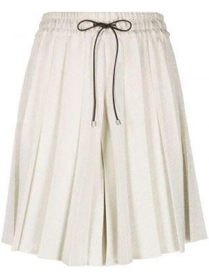 Pantaloni scurți plisate Fabiana Filippi alb