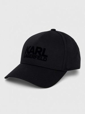 Шапка с козирки с апликация Karl Lagerfeld черно