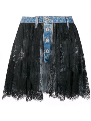 Džínová sukně s páskem Unravel Project - černá
