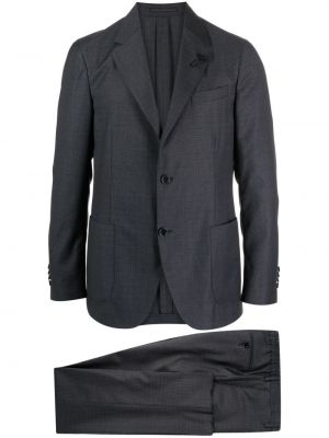 Kostkovaný oblek Lardini šedý