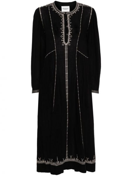 Βαμβακερή φόρεμα Marant Etoile μαύρο