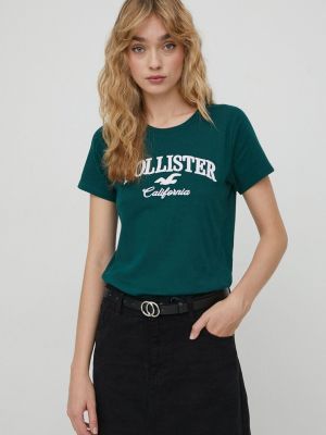 Pamut póló Hollister Co. zöld