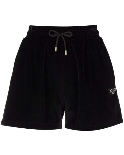 Pantalones cortos de terciopelo‏‏‎ de cristal Philipp Plein negro