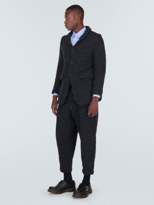 Complet di lana a righe in tweed Comme Des Garã§ons Homme Deux grigio