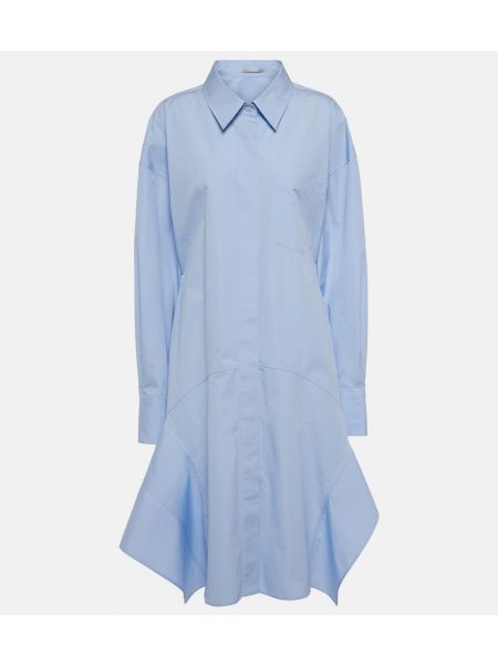 Хлопковое платье-рубашка Stella Mccartney синее
