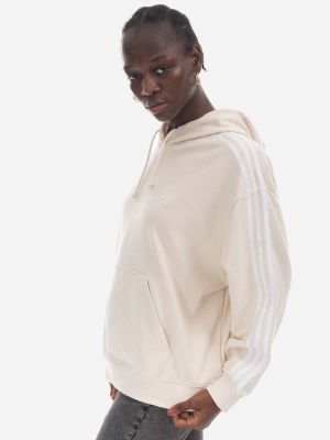 Bluza z kapturem bawełniana Adidas Originals beżowa