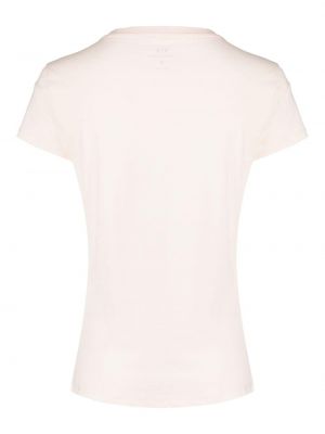 Bavlněné tričko s flitry Armani Exchange růžové