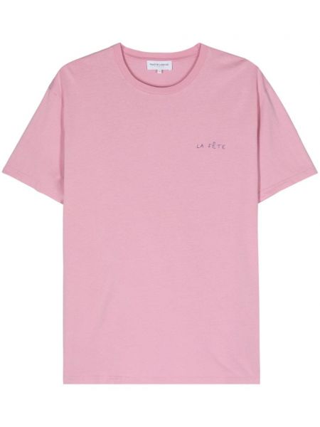 Kokvilnas t-krekls Maison Labiche rozā