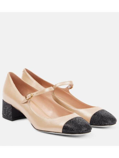 Läder mary jane pumps Rene Caovilla beige