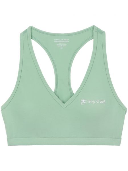 Soutien-gorge bandeaux à col v de sport Sporty & Rich vert