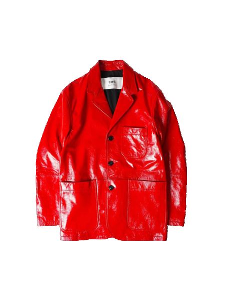 Кожаная куртка Ami красная