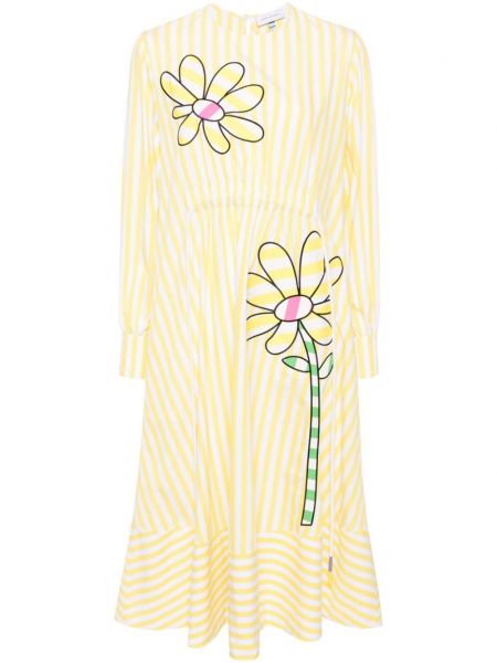 Pamučna haljina s cvjetnim printom s printom Mira Mikati žuta