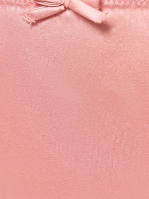 Chiloți de mătase cu motiv cu inimi Fleur Du Mal roz
