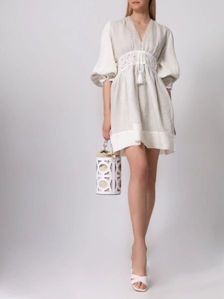 Льняное платье Forte Dei Marmi Couture бежевое