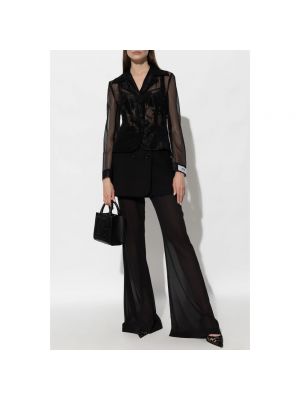 Pantaloni di seta di chiffon Dolce & Gabbana nero