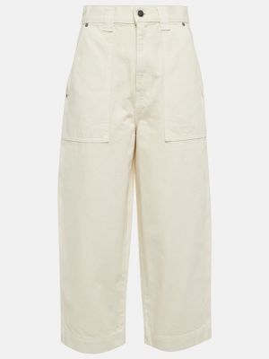 Voľné džínsy s rovným strihom s vysokým pásom Khaite biela