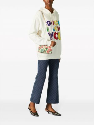 Pailletten hoodie mit print Gucci weiß