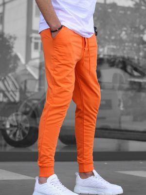 Slim fit sportovní kalhoty Madmext oranžové