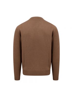 Suéter de lana de lana merino elegante Roberto Collina marrón