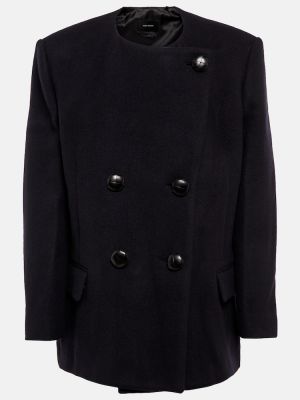 Krótki płaszcz wełniany Isabel Marant czarny