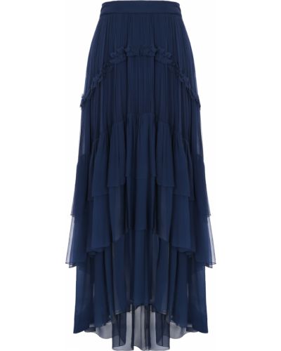 Шелковая длинная юбка Chloé синяя