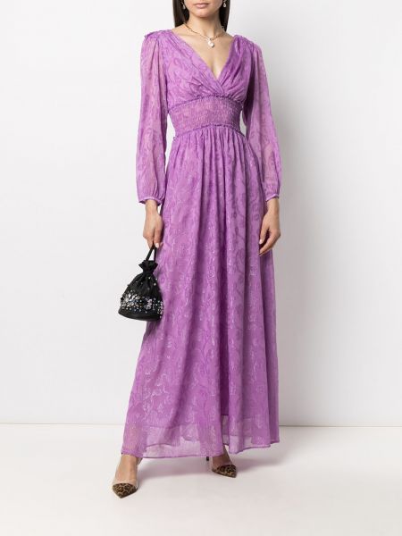 Vestido de cóctel de flores con estampado Pinko violeta
