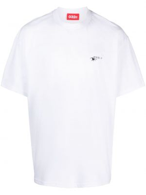 Bombažna majica s potiskom 032c bela