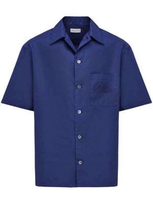 Medvilninė siuvinėta marškiniai Alexander Mcqueen mėlyna