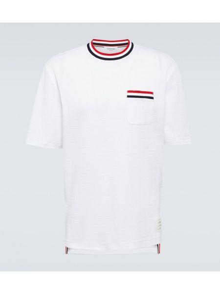 Βαμβακερή μπλούζα Thom Browne λευκό