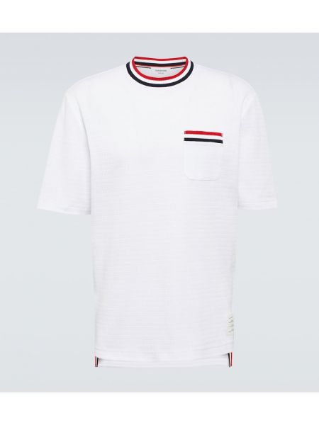 Camiseta de algodón Thom Browne blanco