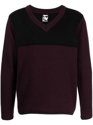 Пуловер с v-образно деколте Gr10k виолетово