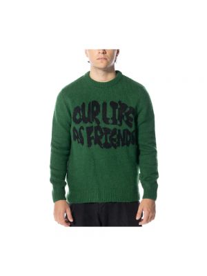 Dzianinowy sweter Olaf Hussein zielony