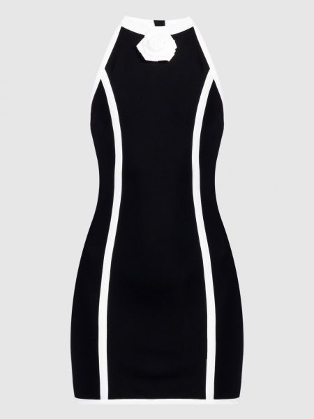 Черное платье мини с аппликацией Balmain