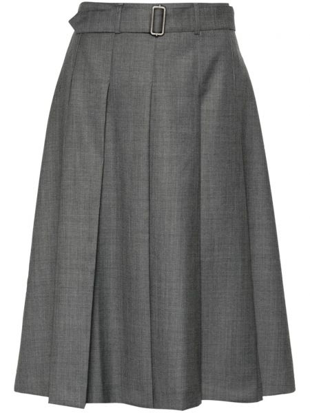 Šedé plisované vlněné sukně Officine Generale