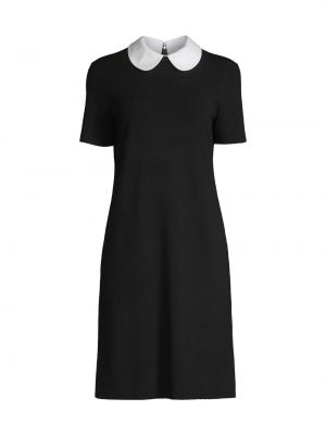 Шерстяное платье с контрастным воротником Tory Burch черный