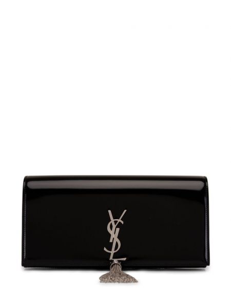 Patent læder læder clutch Saint Laurent sort