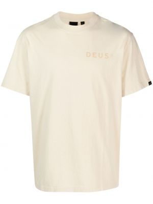Bavlnené tričko s potlačou Deus Ex Machina biela