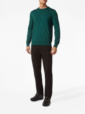 Jedwabny sweter wełniany Billionaire zielony