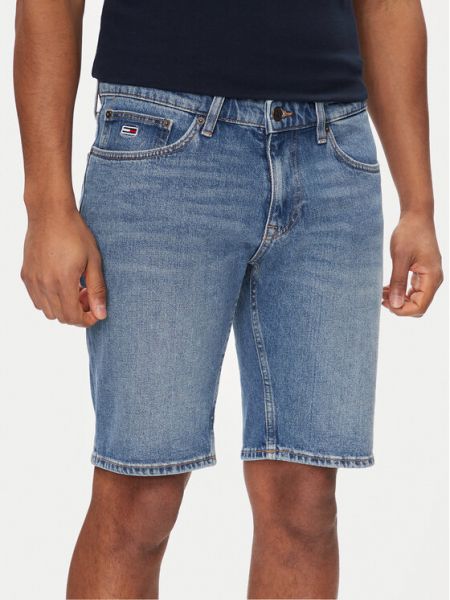 Slim fit priliehavé džínsové šortky Tommy Jeans modrá