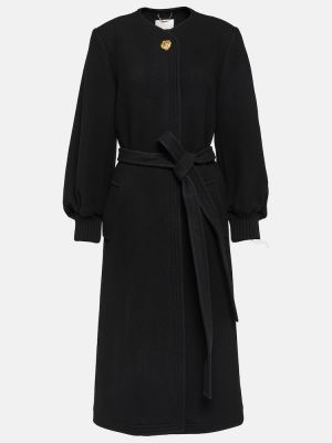 Μάλλινη μάξι φόρεμα Chloé μαύρο